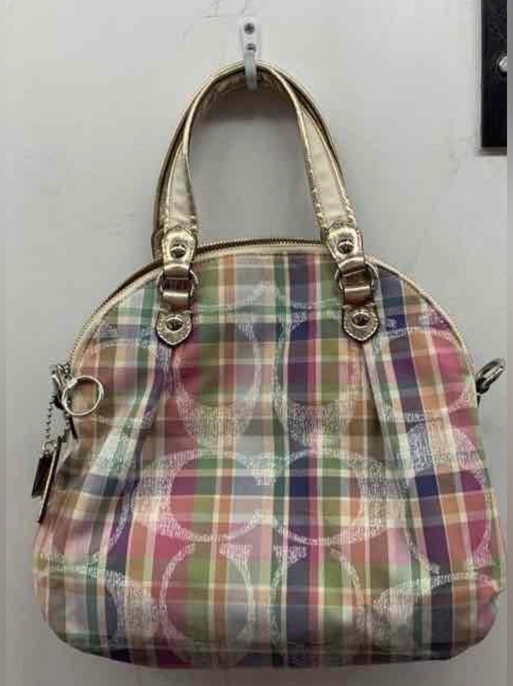 Y2K Coach Poppy Daisy Madras Plaid Satchel - Picture 2 of 4